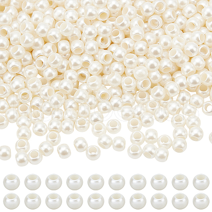  ABS Plastic Imitation Pearl European Beads SACR-NB0001-18A-1