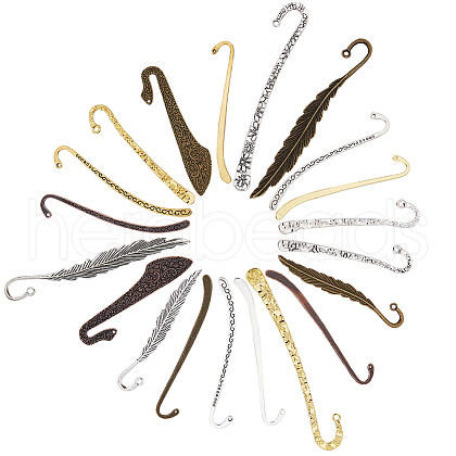 SUNNYCLUE 20Pcs 20 Styles Tibetan Style Alloy Bookmarks TIBE-SC0001-97-1