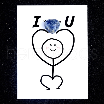 Natural Blue Spot Jasper Heart Display Decorations PW-WG5A099-05-1