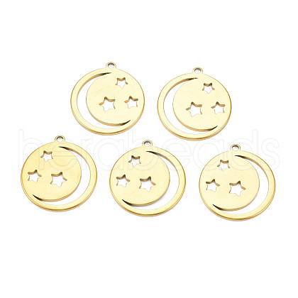 Ion Plating(IP) 201 Stainless Steel Pendants STAS-T063-184G-1