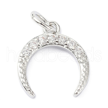 Brass Cubic Zirconia Charms ZIRC-C022-12P-1