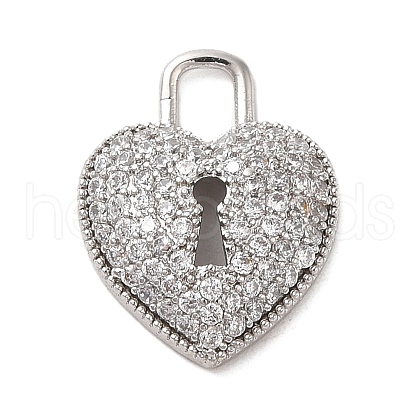 Brass Micro Pave Clear Cubic Zirconia Pendants KK-M275-59P-1