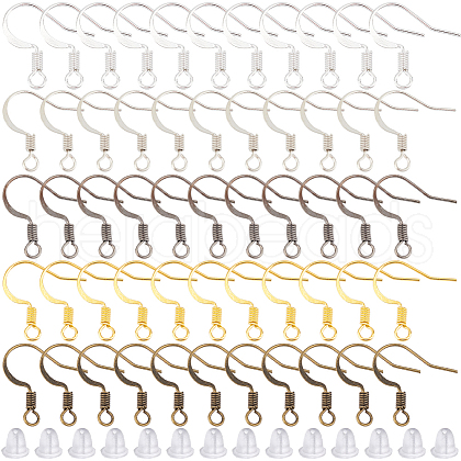 SOFPLATE 500Pcs 5 Colors Brass French Earring Hooks KK-SP0001-38-1
