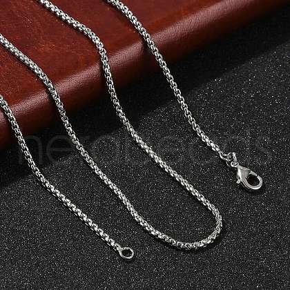 1.5mm Rack Plating Brass Box Chain Necklaces for Women Men MAK-L044-21P-1