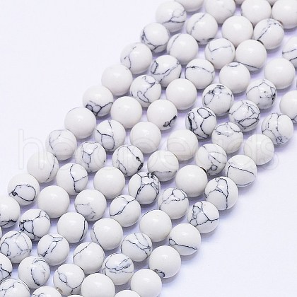 Synthetic Howlite Beads Strands G-E110-4mm-5-1
