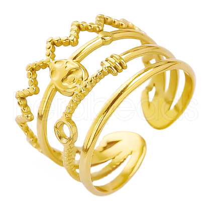 Adjustable Stainless Steel Cuff Open Rings BH0078-2-1