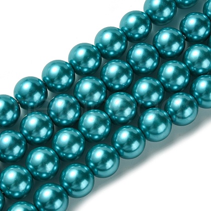 Eco-Friendly Glass Pearl Beads Strands HY-A008-14mm-RB073-1
