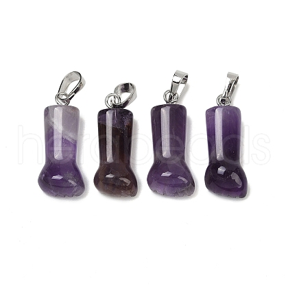 Natural Amethyst Pendants G-C184-03D-1