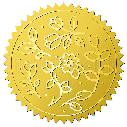 12 Sheets Self Adhesive Gold Foil Embossed Stickers DIY-WH0451-033-1