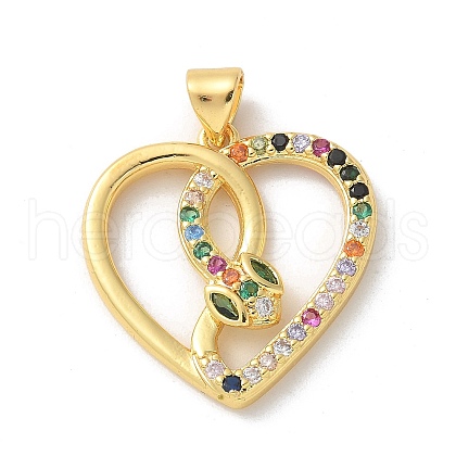 Brass Micro Pave Cubic Zirconia Pendants KK-P292-19G-01-1