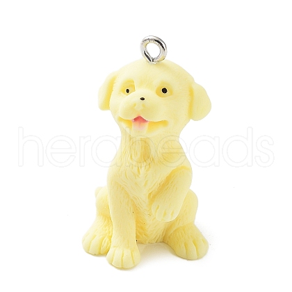 Opaque Resin Dog Pendants RESI-P033-A06-1