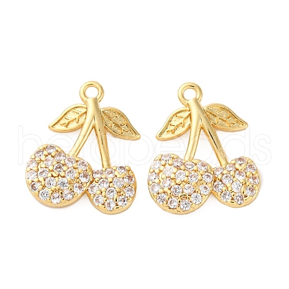 Brass Micro Pave Cubic Zirconia Pendants KK-F895-18A-G-1