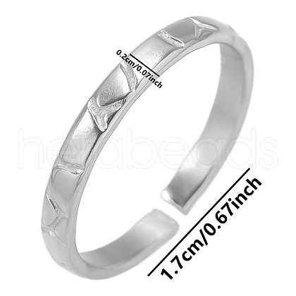Stylish 304 Stainless Steel Cuff Ring for Women OZ2563-1-1