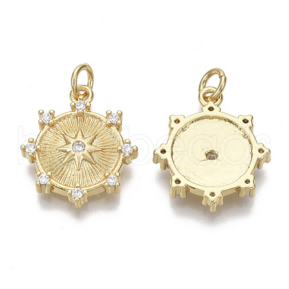 Brass Micro Pave Cubic Zirconia Pendants ZIRC-S067-001-NF-1