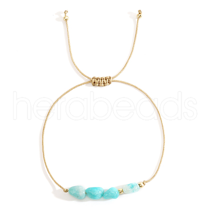 Adjustable Natural Gemstone Braided Bead Bracelets DH2886-4-1