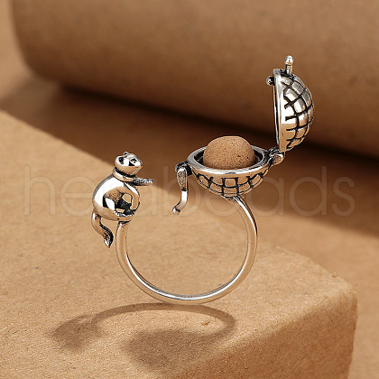 Cat with Yarn Ball Brass Adjustable Cuff Rings FS-WGEABF8-01-1