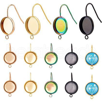 SUPERFINDINGS DIY Blank Dome Dangle Earring Making Kit DIY-FH0005-06-1