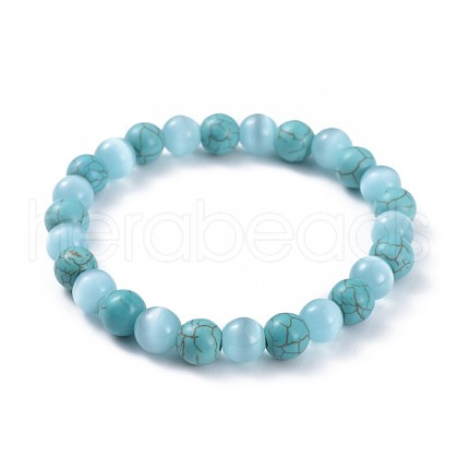 Synthetic Turquoise Stretch Bracelets BJEW-JB04506-05-1