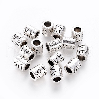 Tibetan Style Alloy European Beads TIBEB-Q065-01AS-RS-1