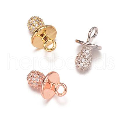 Dummy Pacifier Brass Micro Pave Cubic Zirconia Charms ZIRC-K016-03M-1