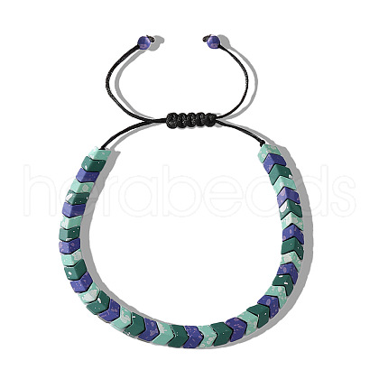 Ethnic Style Natural Gemstone Arrowhead Braided Bracelets for Men RO2322-1-1