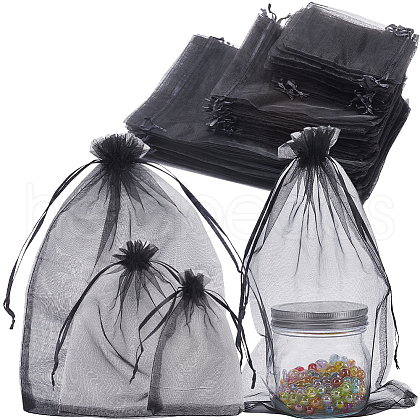 SOFPLATE 100pcs 3 Styles Large Organza Pouches Portable Shoes Bag Travel Storage Drawstring Bags OP-SP0001-04-1