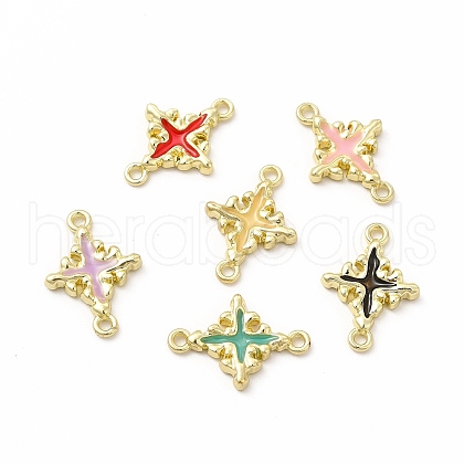 Rack Plating Alloy Enamel Connector Charms FIND-G051-02LG-1
