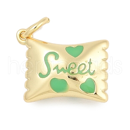 Brass Enamel Charms KK-Q028-17B-G-1