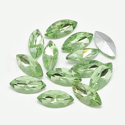 Pointed Back Glass Rhinestone Cabochons RGLA-T083-6x12mm-19-1