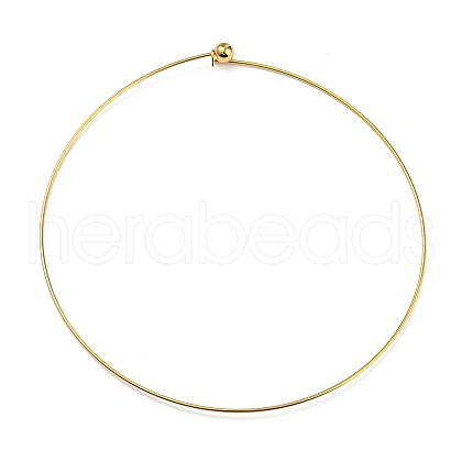 Vacuum Plating 202 Stainless Steel Wire Choker Necklace NJEW-H011-01G-1