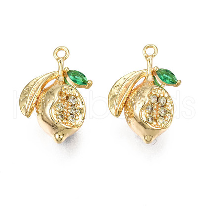 Brass Micro Pave Cubic Zirconia Pendants KK-N231-241-1