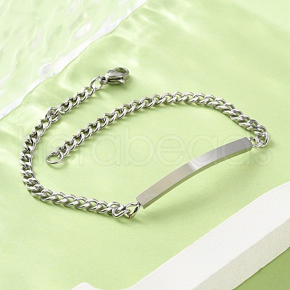 304 Stainless Steel Curb Chain Link Bracelets BJEW-A036-19P-1