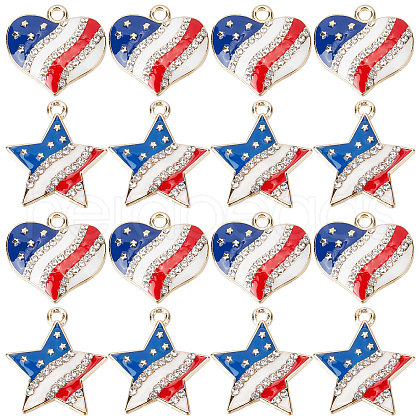 SUNNYCLUE 20Pcs 2 Style Alloy Enamel Pendants ENAM-SC0003-11-1