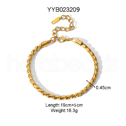 Stainless Steel Cuban Link Chain Bracelets for Women FI8814-3-1