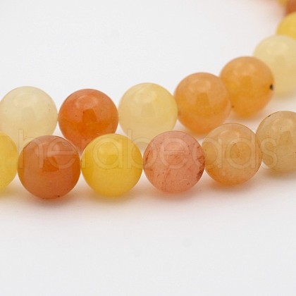 Natural Topaz Jade Round Bead Strands G-P070-24-8mm-1