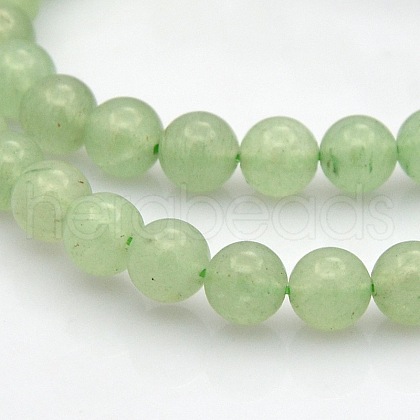 Natural Green Aventurine Round Beads Strands G-N0120-13-6mm-1