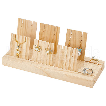 DELORIGIN 1 Set 2-Slot Wooden Earring Display Card Stands EDIS-DR0001-07B-1