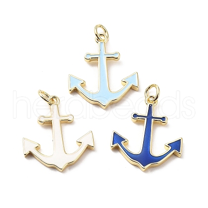 Brass Enamel Pendants KK-L237-023G-1