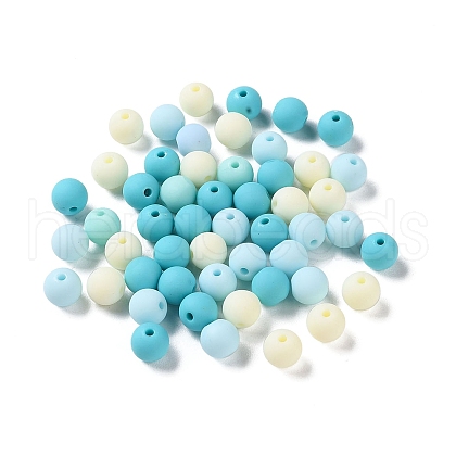 Rubberized Style Imitated Silicone Acrylic Beads MACR-D029-01M-1