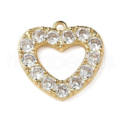 Brass Micro Pave Cubic Zirconia Pendants KK-I276-57G-1