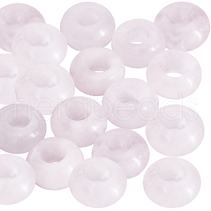 SOFPLATE 20Pcs Natural Rose Quartz European Beads G-SP0001-01B-04-1