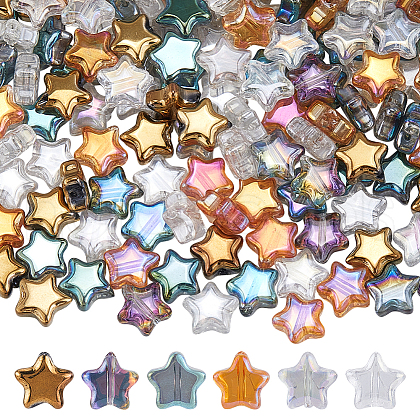 SUNNYCLUE 180Pcs 6 Colors Electroplate Glass Beads EGLA-SC0001-37-1