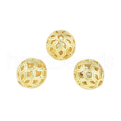 Brass Hollow Beads KK-A226-07B-G-1