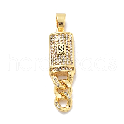 Brass Micro Pave Cubic Zirconia with Enamel Pendants KK-M305-13G-1