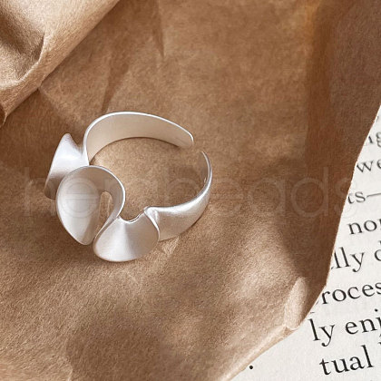 Florence Wind Retro Wave 925 Sterling Silver Cuff Rings for Women FS-WG5B5F1-01-1