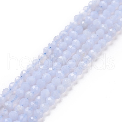 Natural Blue Lace Agate Beads Strands G-D463-04-1