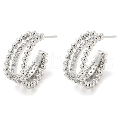 Brass Stud Earrings with Glass EJEW-K264-01P-1