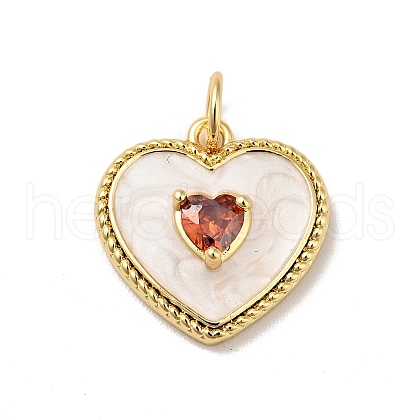 Rack Plating Brass Micro Pave Cubic Zirconia Pendants KK-H431-12G-1