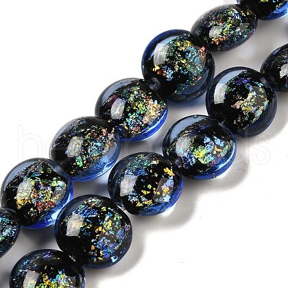 Handmade Dichroic Foil Glass Beads Strands DICH-U001-11C-1
