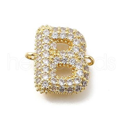 Brass Micro Pave Cubic Zirconia Letter Links KK-I717-04B-1